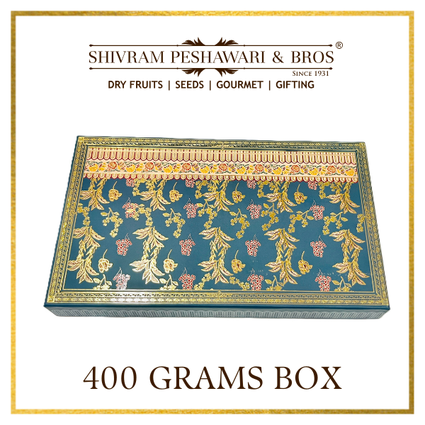 400 Grams Cardboard Box - (100 Grams each of Almonds, Cashews, Raisins & Pistas) Rectangle Box