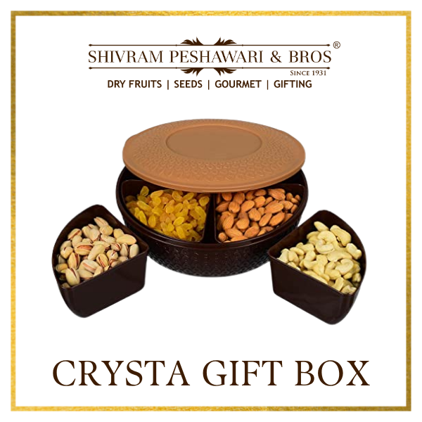 Crysta Dry Fruits Gift Box - 800 Grams (200 Grams each of Almonds,Cashew,Raisins & Pistas)