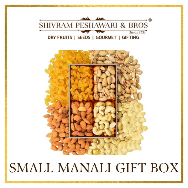 Small Manali Dry Fruits Gift Box - 200 Grams (50 Grams each of Almonds,Cashew,Raisins & Pistas)