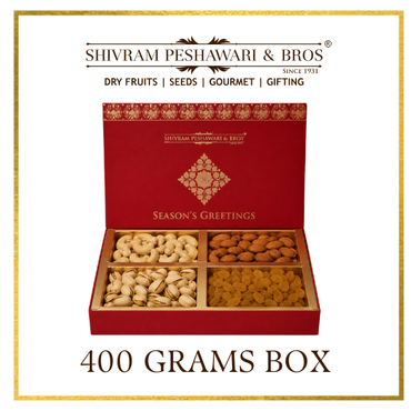 400 Grams - Customized Gift Box (100 Grams each of Almonds, Cashews, Raisins & Pistachios)