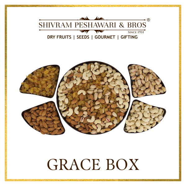 Grace Dry Fruits Gift Box - 400 Grams (100 Grams each of Almonds,Cashew,Raisins & Pistas)
