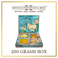 200 Grams Cardboard Box - (50 Grams each of Almonds, Cashews, Raisins & Pistas)