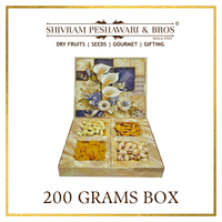 200 Grams Cardboard Box - (50 Grams each of Almonds, Cashews, Raisins & Pistas)