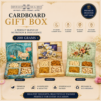 200 Grams Cardboard Box - (50 Grams each of Almonds, Cashews, Raisins & Pistas)