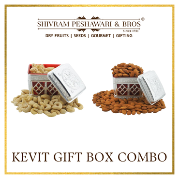 Kevit Dry Fruits Gift Box Combo - (150 Grams each of Almonds & Cashews)