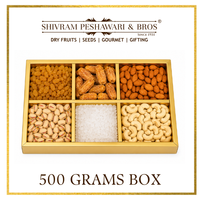 600 Grams - Customized Gift Box (100 Grams each of Almond, Cashews, Raisins, Pistachios, Mishri & Dry Dates)