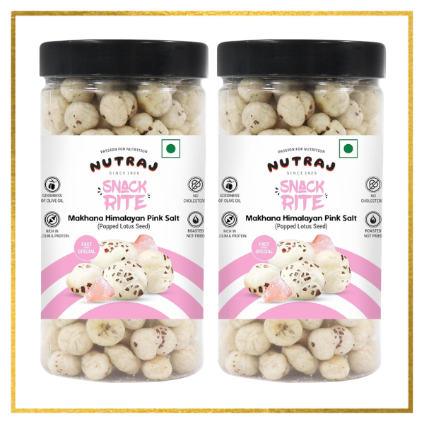 Snackrite Makhana Combo (Pack of 2) - Himalayan Pink Salt - 70g × 2 | Popped Lotus Seed | Flavoured Fox Nuts