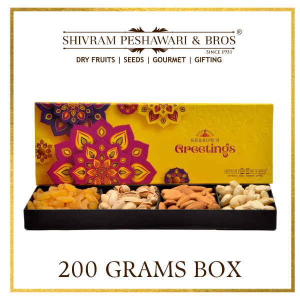 200 Grams - Customized Gift Box (50 Grams each of Almonds, Cashews, Raisins & Pistas)