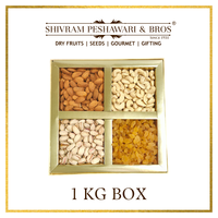 1 Kg - Customized Gift Box (250 Grams each of Almond, Cashews, Raisins & Pistachios)