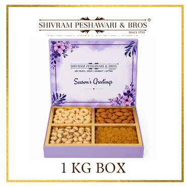 1 Kg - Customized Gift Box (250 Grams each of Almond, Cashews, Raisins & Pistachios)