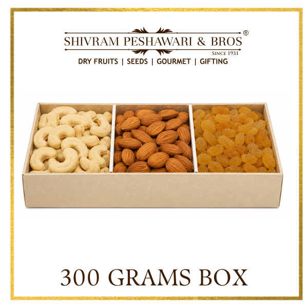 300 Grams - Customized Gift Box (100 Grams each of Almonds, Cashews & Raisins)