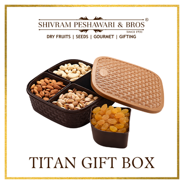 Titan Dry Fruits Gift Box - 400 Grams (100 Grams each of Almonds,Cashew,Raisins & Pistas)