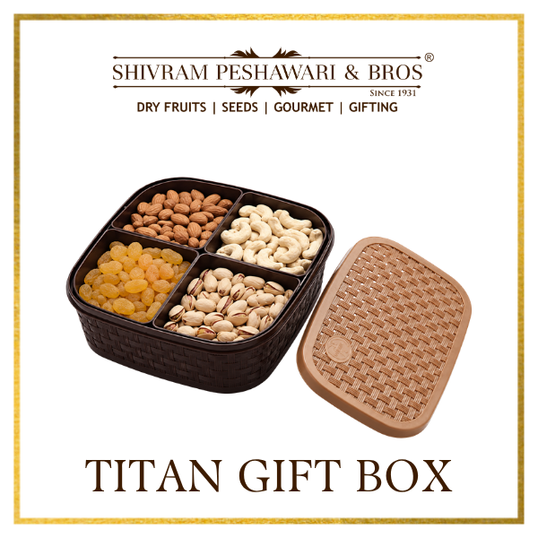 Titan Dry Fruits Gift Box - 400 Grams (100 Grams each of Almonds,Cashew,Raisins & Pistas)