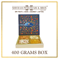 400 Grams Cardboard Box - (100 Grams each of Almonds, Cashews, Raisins & Pistas) Blue Box