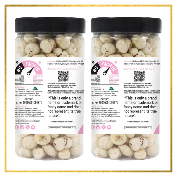 Snackrite Makhana Combo (Pack of 2) - Himalayan Pink Salt - 70g × 2 | Popped Lotus Seed | Flavoured Fox Nuts