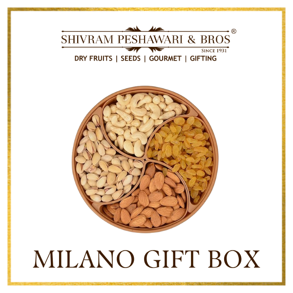 Milano Dry Fruits Gift Box - 400 Grams (100 Grams each of Almonds,Cashew,Raisins & Pistas)