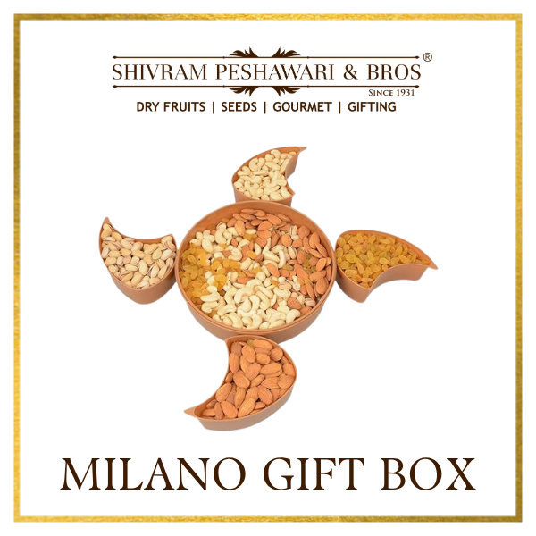 Milano Dry Fruits Gift Box - 400 Grams (100 Grams each of Almonds,Cashew,Raisins & Pistas)