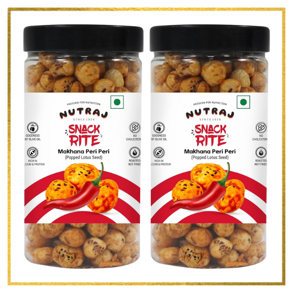 Snackrite Makhana Combo (Pack of 2) - Peri Peri Flavor - 70g × 2 | Popped Lotus Seed | Flavoured Fox Nuts
