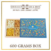 600 Grams Cardboard Box - (100 Grams each of Almonds, Cashews, Raisins, Pistas, Dates & Chocolates)
