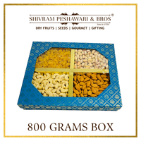 800 Grams Cardboard Box - (200 Grams each of Almonds, Cashews, Raisins & Pistas)