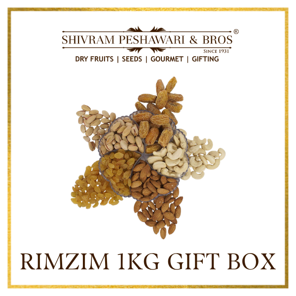 Big Rimzim Dry Fruits Gift Box - 1Kg (200 Grams each of Almonds,Cashew,Raisins,Pistas & Dates) (Copy)