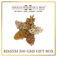 Medium Rimzim Dry Fruits Gift Box - 500 Grams (100 Grams each of Almonds,Cashew,Raisins,Pistas & Dates)