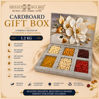 1.2 Kg Cardboard Box - (200 Grams each of Almonds, Cashews, Raisins, Pistas, Dried Cherry & Cranberry)