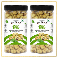 Snackrite Makhana Combo (Pack of 2) - Pudina Chatka Flavor - 70g × 2 | Popped Lotus Seed | Flavoured Fox Nuts