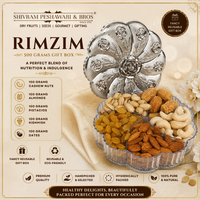 Medium Rimzim Dry Fruits Gift Box - 500 Grams (100 Grams each of Almonds,Cashew,Raisins,Pistas & Dates)