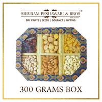300 Grams Cardboard Box - (50 Grams each of Almonds, Cashews, Raisins, Pistas, Apricots & Cranberry)