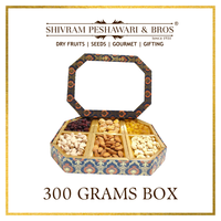 300 Grams Cardboard Box - (50 Grams each of Almonds, Cashews, Raisins, Pistas, Apricots & Cranberry)