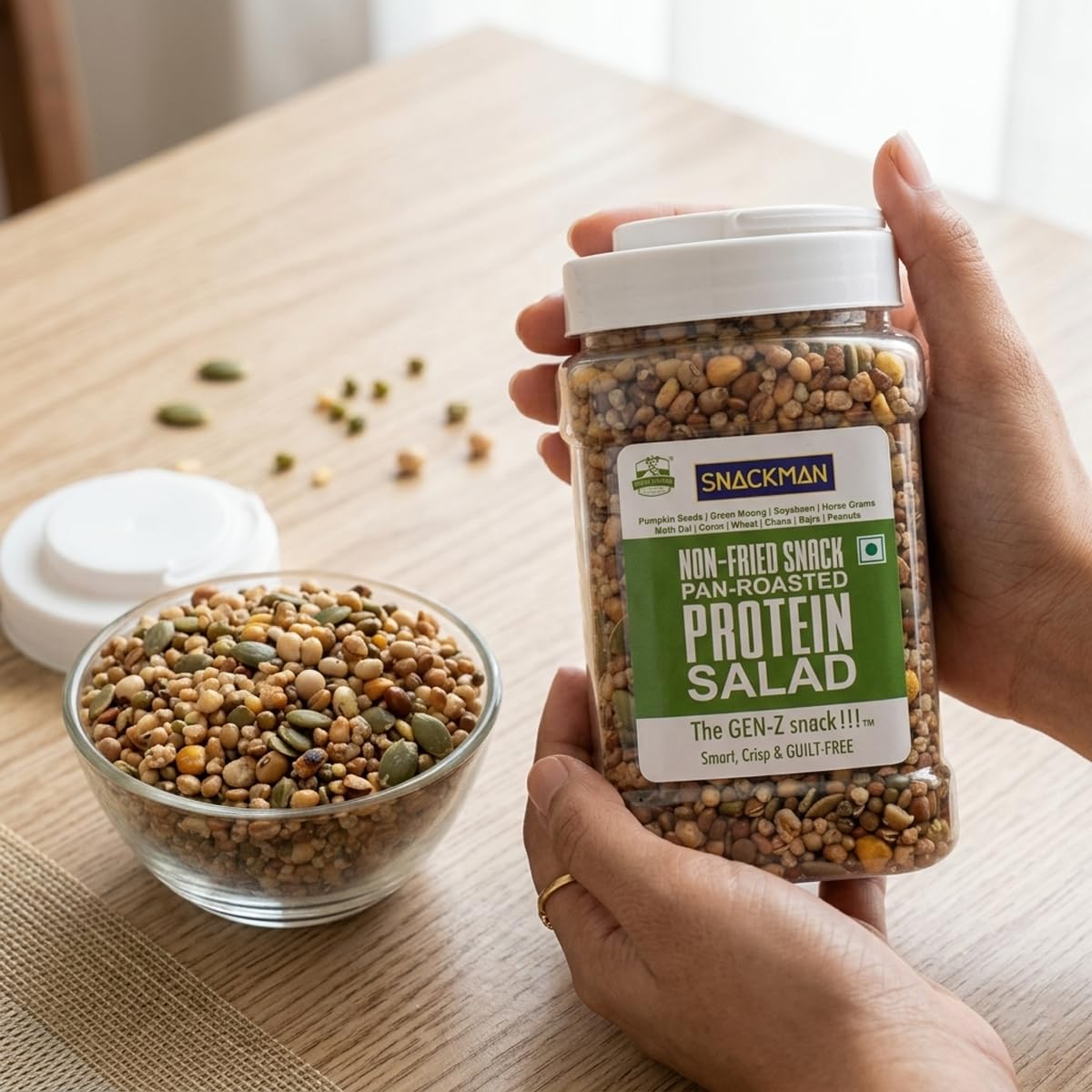 SnackMan Non-Fried Snack Pan-Roasted- Protein Salad (450g)| The Gen-Z Snack|